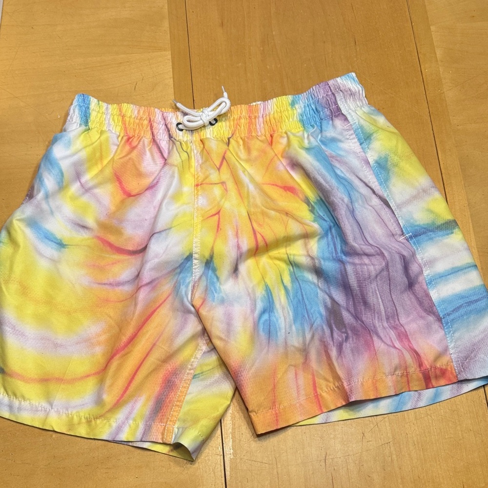 Trunks Swim and Surf Co Tie Dyed Swim Shirts Sz Large. Yellow, Blue Multi color